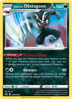 Obstagoon de Galar – Carta Pokémon TCG