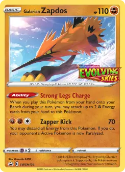Zapdos de Galar – Carta Pokémon TCG
