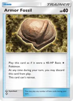 Armor Fossil – Carta Pokémon TCG