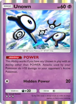 Unown – Carta Pokémon TCG
