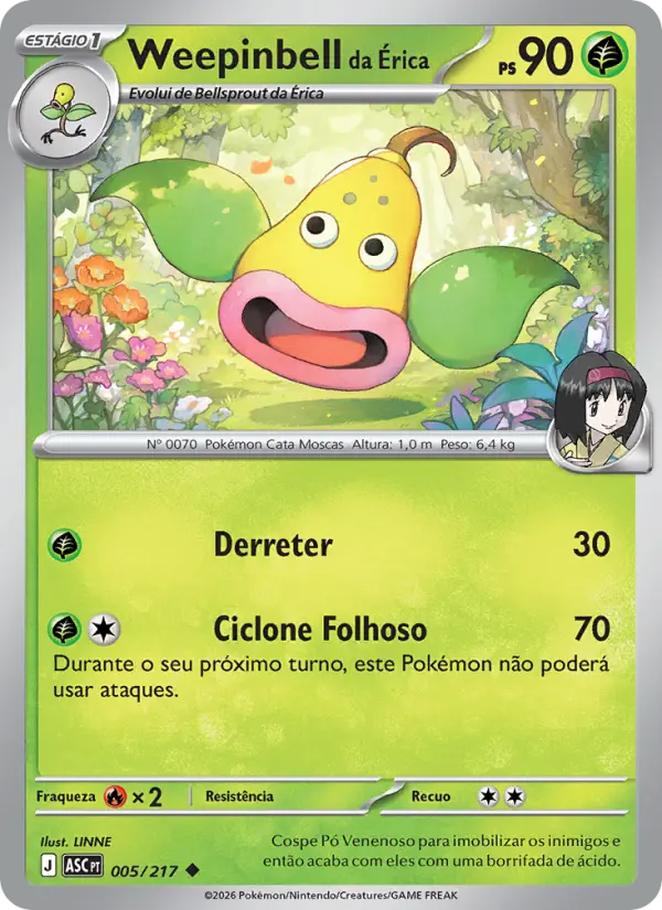 Weepinbell da Érica – Pokémon TCG