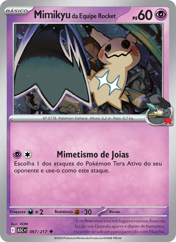 Mimikyu da Equipe Rocket – Pokémon TCG
