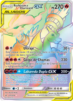 Reshiram e Charizard GX – Carta Pokémon TCG