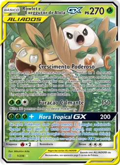 Rowlet e Exeggutor de Alola GX – Carta Pokémon TCG