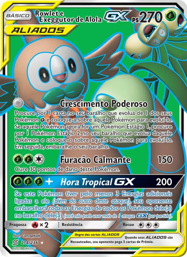 Rowlet e Exeggutor de Alola GX – Pokémon TCG