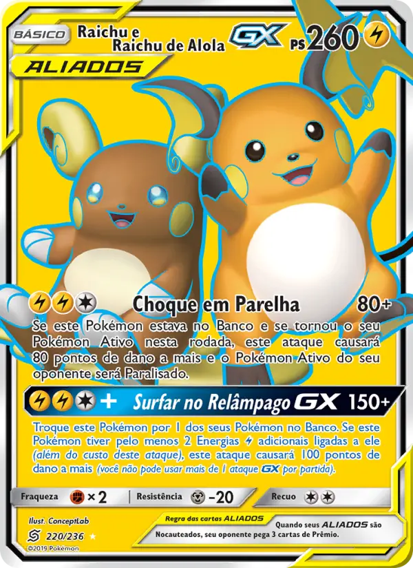 Raichu e Raichu de Alola GX – Pokémon TCG