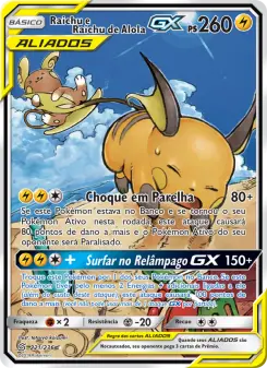 Raichu e Raichu de Alola GX – Carta Pokémon TCG