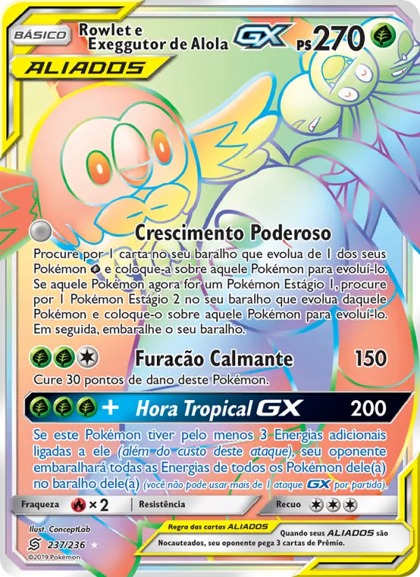 Rowlet e Exeggutor de Alola GX – Pokémon TCG