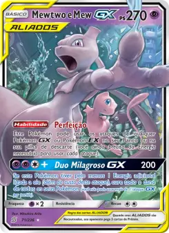Mewtwo e Mew GX – Carta Pokémon TCG