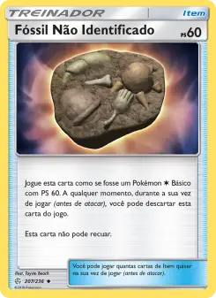 Fóssil Não Identificado – Carta Pokémon TCG