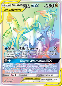 Arceus, Dialga e Palkia GX – Carta Pokémon TCG