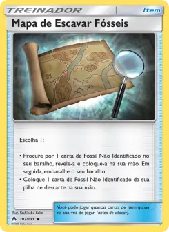 Mapa de Escavar Fósseis – Carta Pokémon TCG