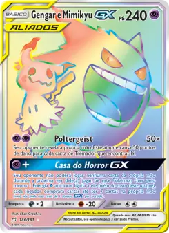 Gengar e Mimikyu GX – Carta Pokémon TCG