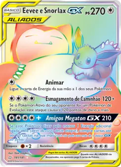 Eevee e Snorlax GX – Carta Pokémon TCG