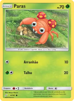 Paras – Carta Pokémon TCG