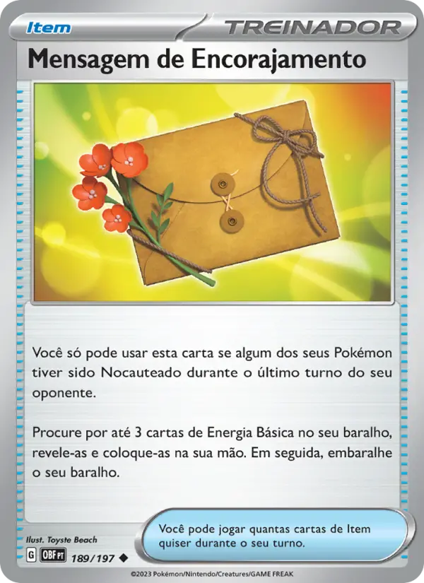 Mensagem de Encorajamento – Pokémon TCG