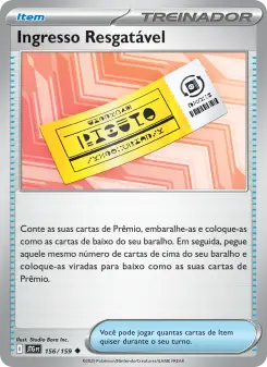 Ingresso Resgatável – Carta Pokémon TCG
