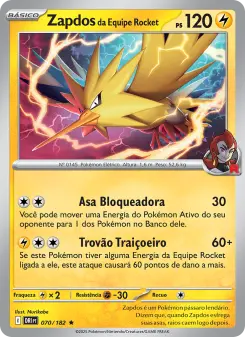 Zapdos da Equipe Rocket – Carta Pokémon TCG