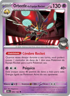 Orbeetle da Equipe Rocket – Carta Pokémon TCG