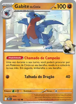 Gabite da Cíntia – Carta Pokémon TCG