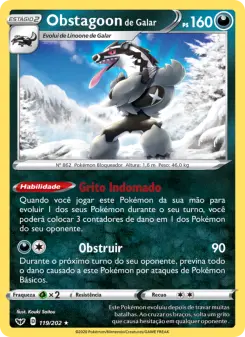 Obstagoon de Galar – Carta Pokémon TCG