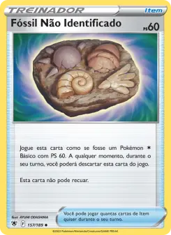 Fóssil Não Identificado – Carta Pokémon TCG