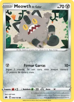 Meowth de Galar – Carta Pokémon TCG