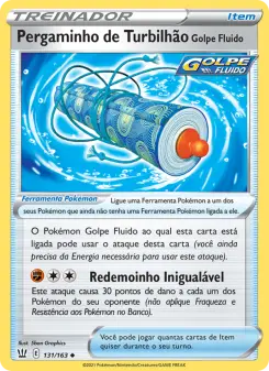 Pergaminho de Turbilhão Golpe Fluido – Carta Pokémon TCG
