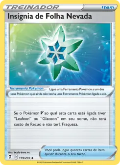 Insígnia de Folha Nevada – Carta Pokémon TCG