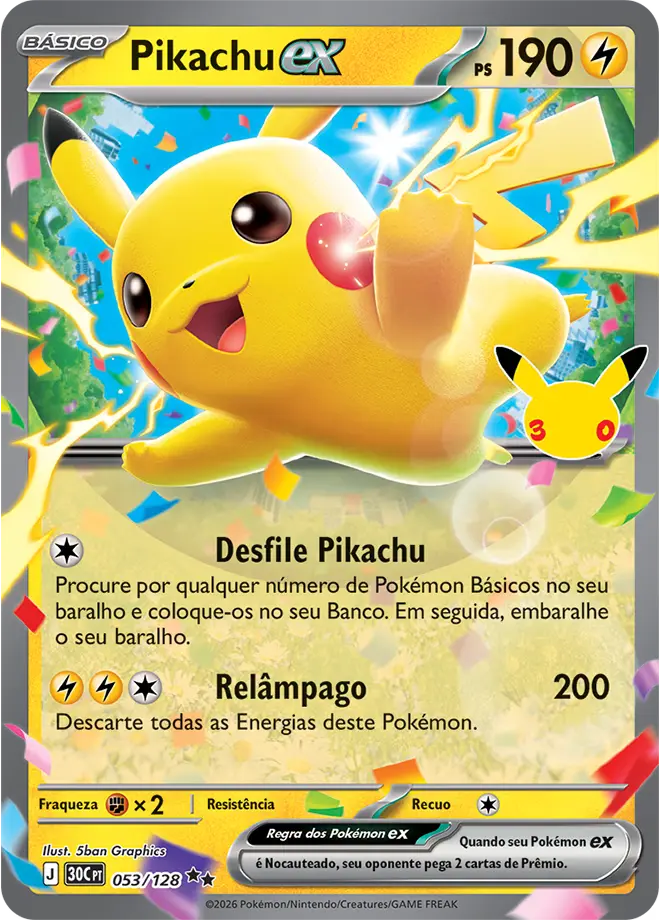 Pikachu ex — carta Pokémon TCG